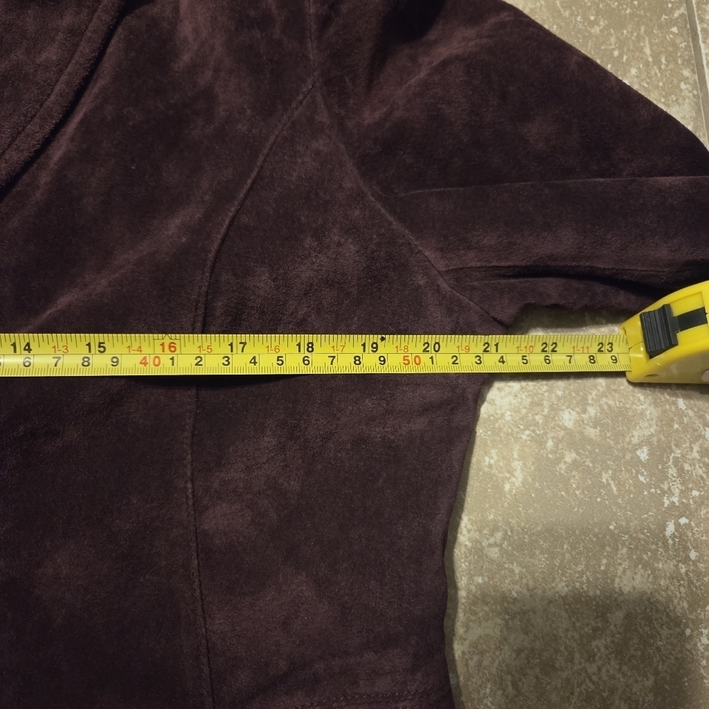 St. John Bay Women’s Vintage Genuine Leather Purple Sueded Jacket. Sz M Western - Picture 6 of 8